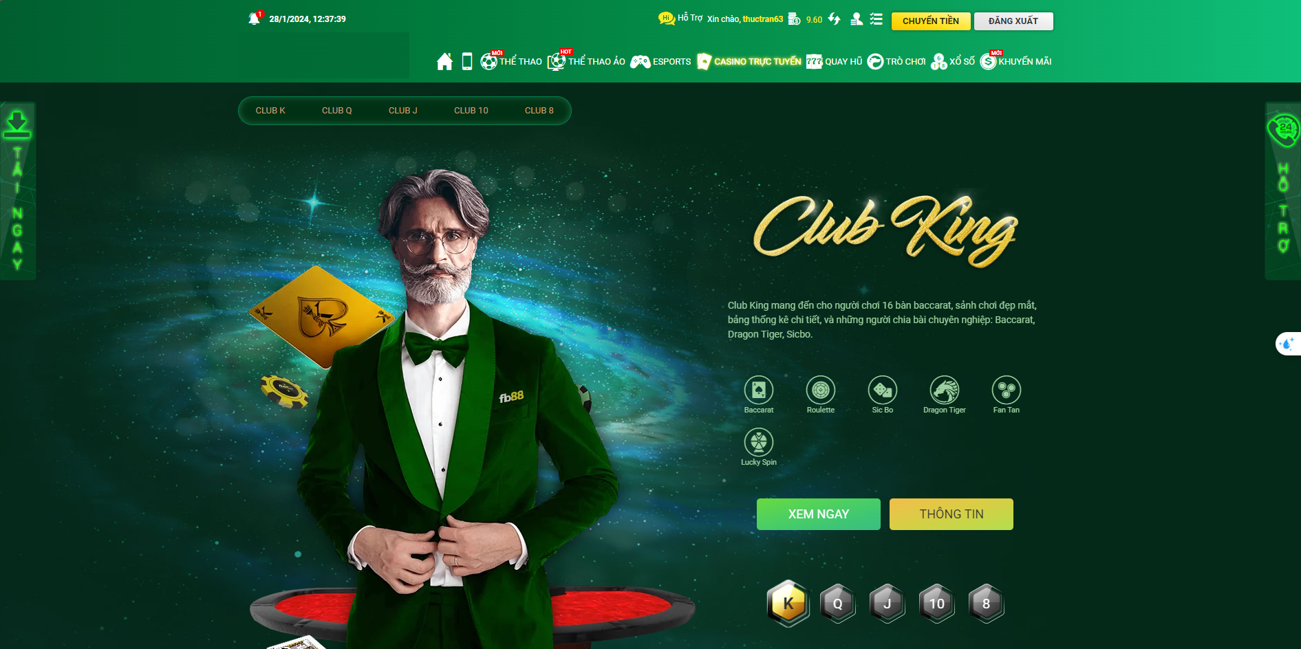 Câu lạc bộ đặc biệt ở casino Việt Nam FB88