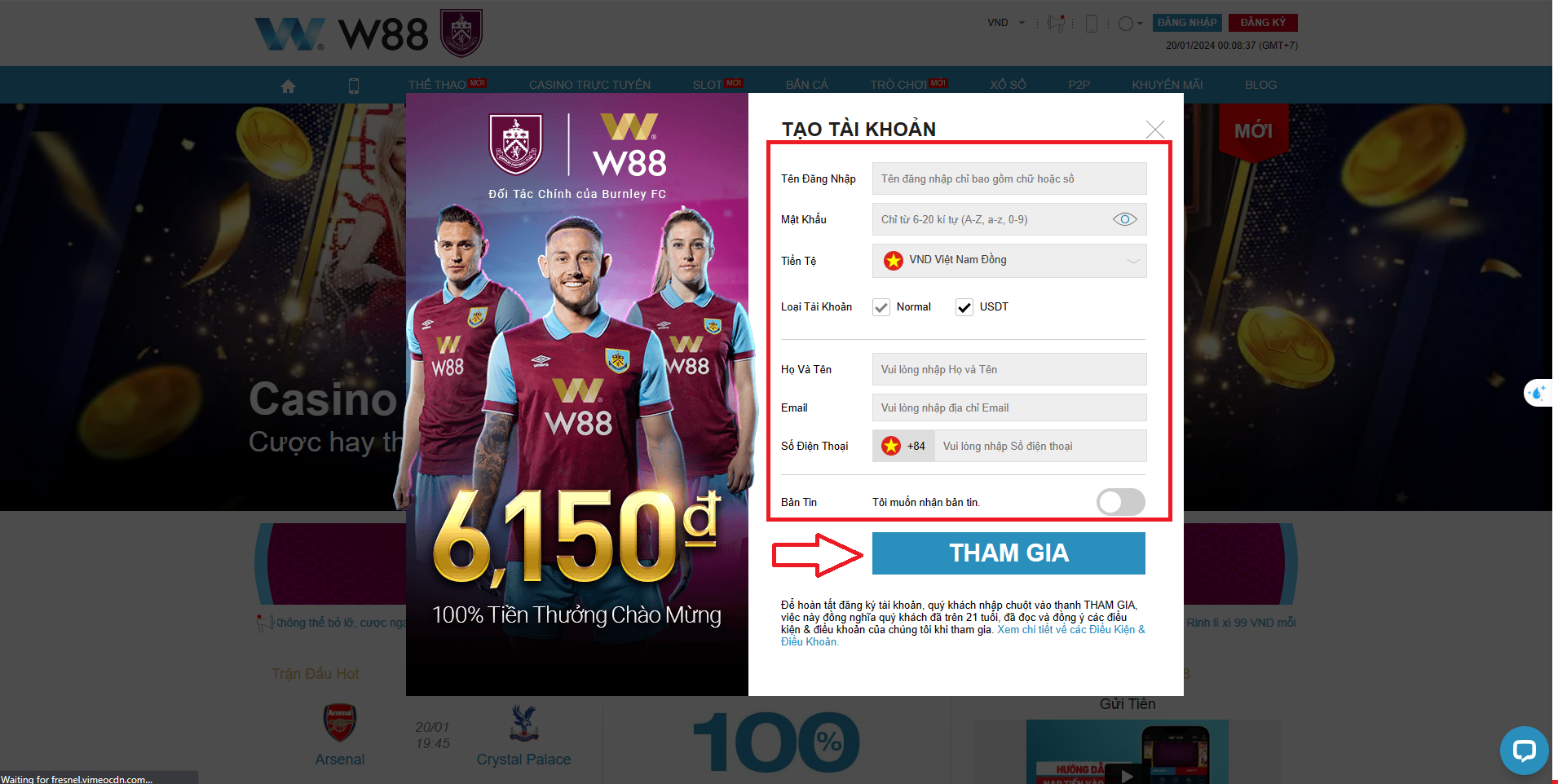 Quy trình đăng ký từng bước cho sòng bạc Việt Nam